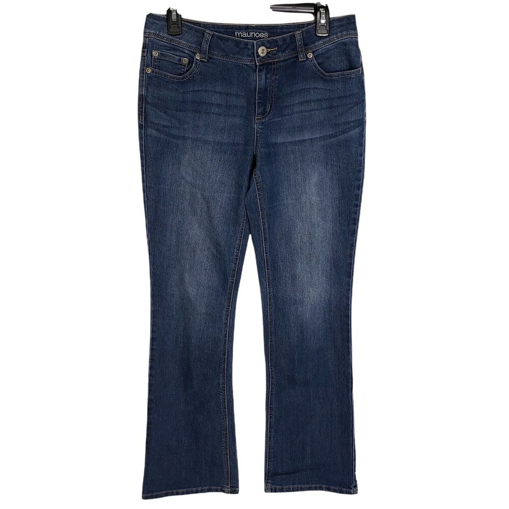 Maurices Womens Jeans Size 7/8 Reg Mid Rise Blue Denim Boot Cut Stretch Med Wash